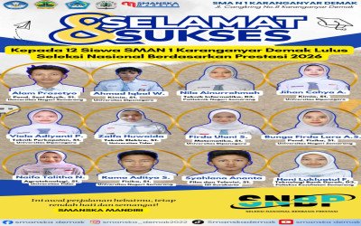 SMA N 1 Karanganyar yang berhasil menembus Perguruan Tinggi Negeri impian jalur SNBP 2026.