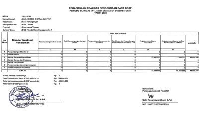 REALISASI PENGGUNAAN DANA BOSKIN 2025